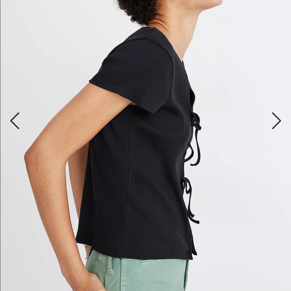 Madewell Ribbed Bow-front Tee - Picture 2 of 3
